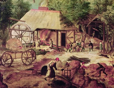 Landscape with Forge (detail) by Herri met de Bles